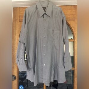 Men’s Neiman Marcus Exclusive Small Print Houndstooth Dress Shirt Size XXL